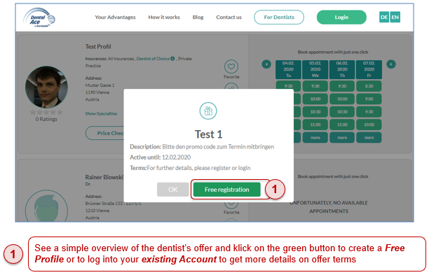 Register with DentalAce for free to see offer details