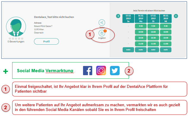 Ihr Angebot freischalten und von uns vermarkten lassen