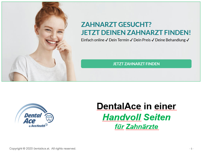DentalAce Zahnarzt Deckblatt