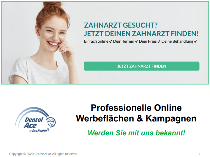 DentalAce Werbung Deckblatt