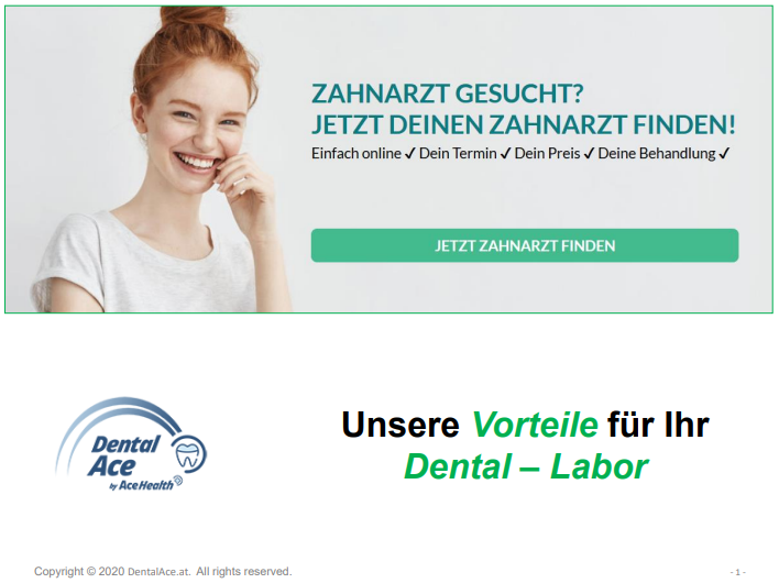 DentalAce Zahn-Labor Deckblatt