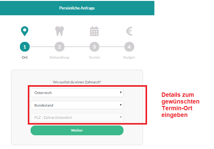 Suche Dir Den Zielort Deiner Behandlung aus.