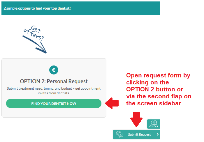Open the personal request form with one button click
