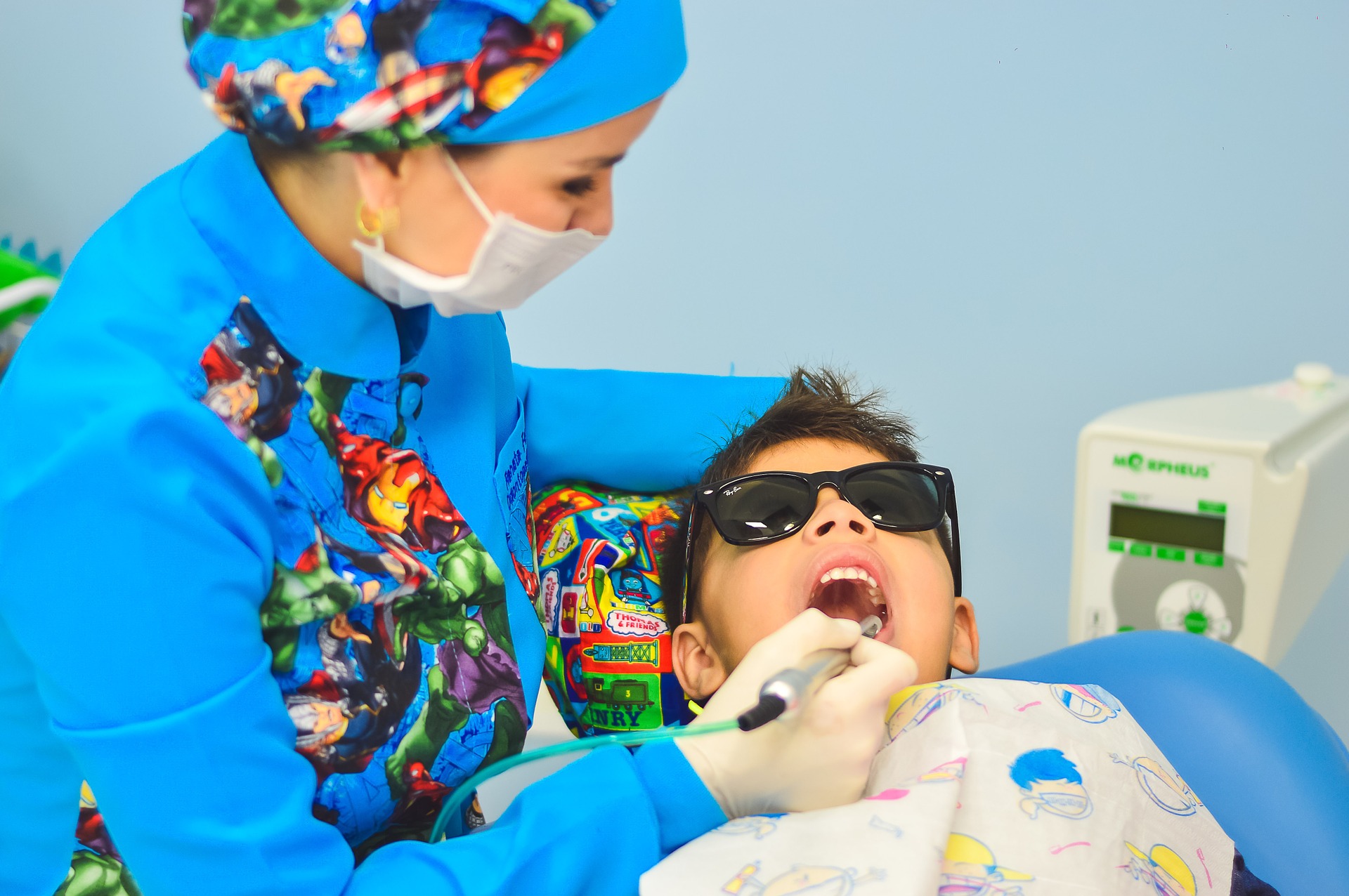 Young boy at the pediatric dentist
