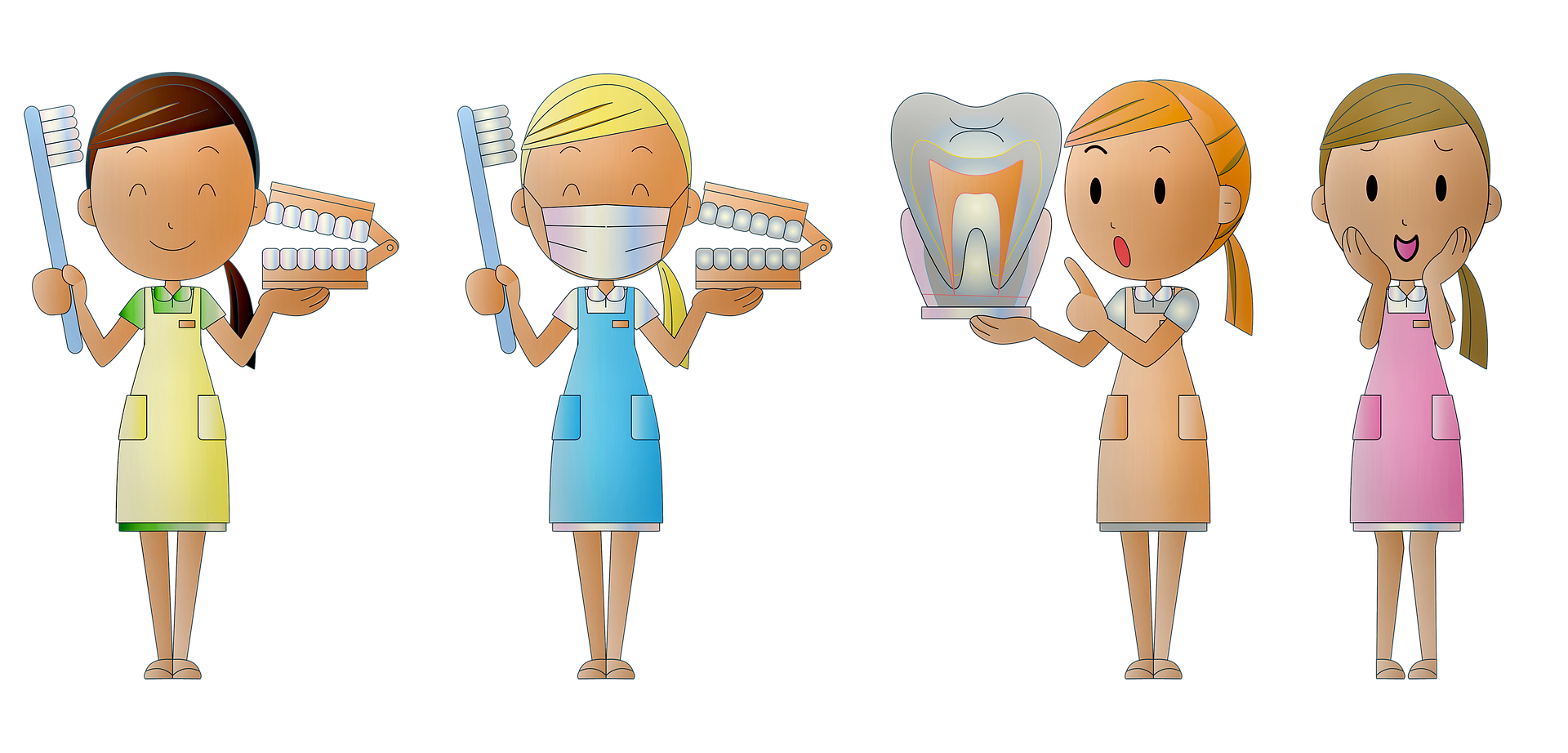 Zahnarztassistentinen stehen zur Hilfe bereit