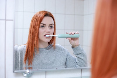Brushing teeth in the morning