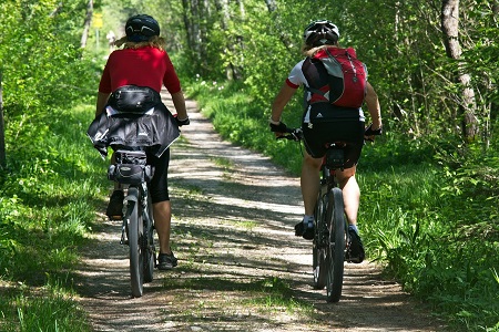 A couple on a biking tour