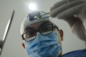 Dentist at work